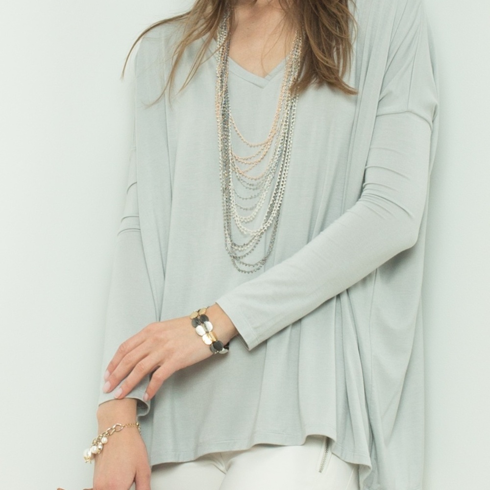 Bamboo Long Sleeve V-Neck Casual Top